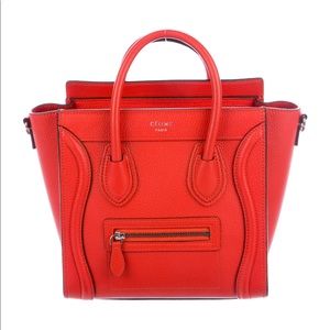 💯 AUTHENTIC CELINE NANO VERMILLION RED